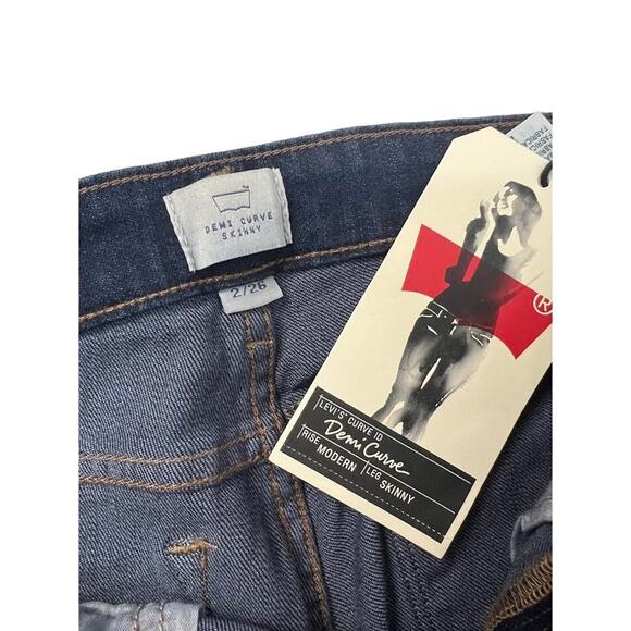 NWT! Levi's Women's Demi Curve Slim Richest Indigo Jeans 4S/27 - Picture 12 of 14